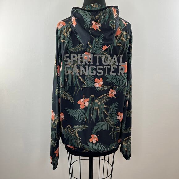 Spiritual Gangster Men's Ignite Anorak Jacket Hoodie Pullover Tropical Floral M - Picture 6 of 9
